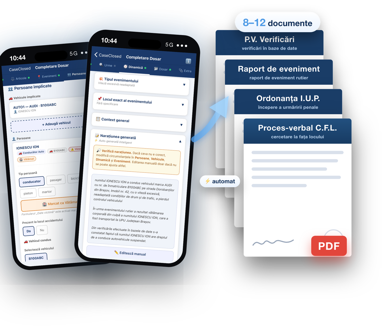 Un dosar completat o dată generează tot setul de documente